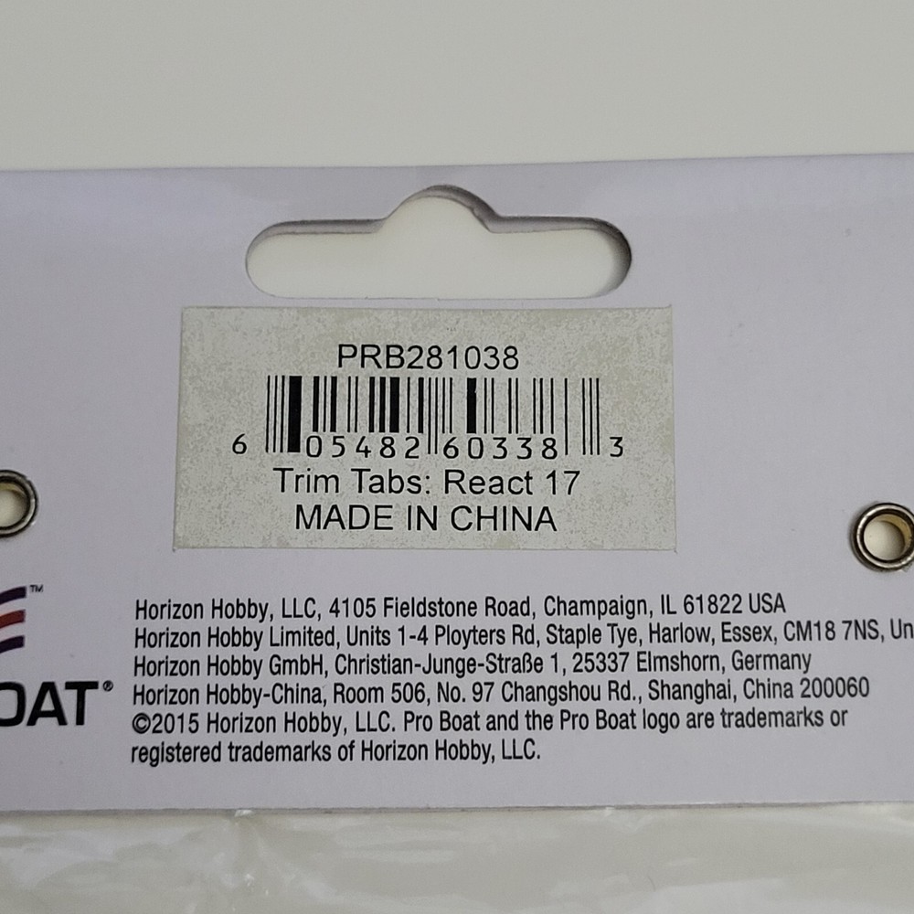 Pro Boat PRB281038 Trim Tabs: React 17 ~ NIP NOS