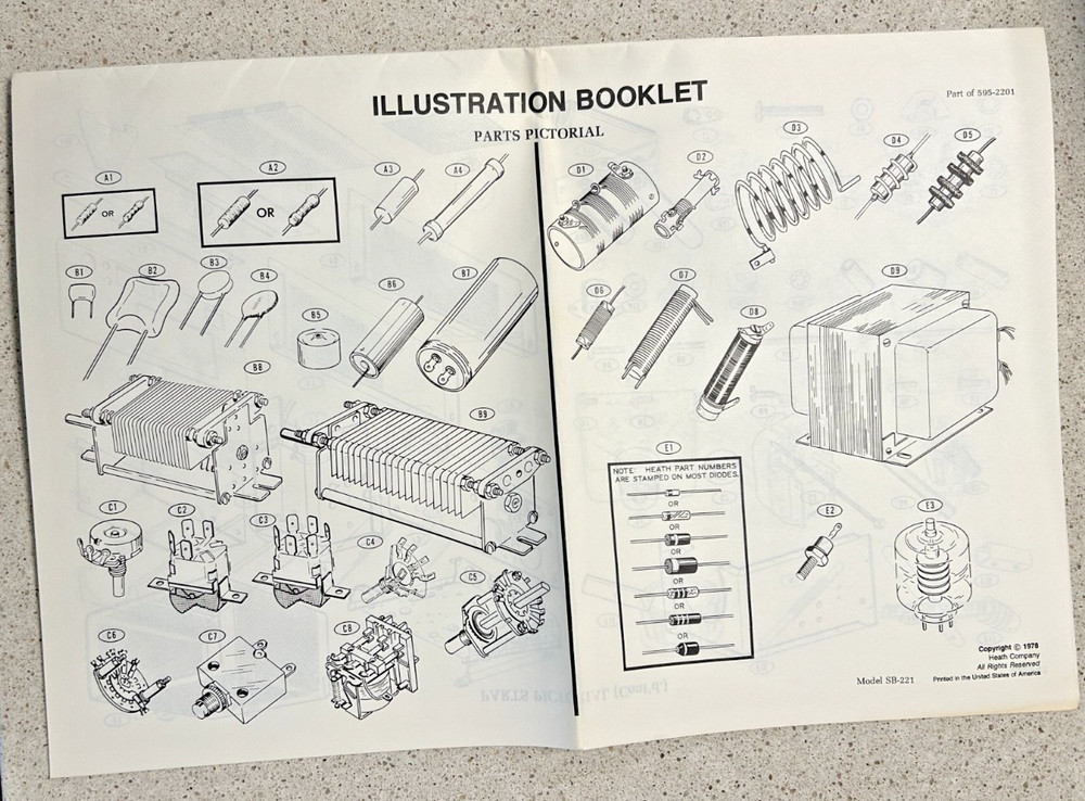 HEATHKIT SB-221 Linear Amplifier Assembly Manual Original