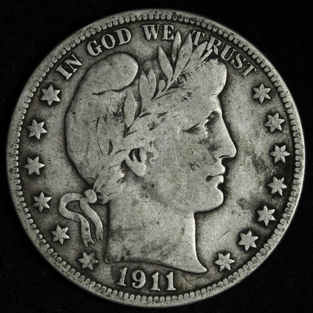 1911 Barber Silver Half Dollar FINE+/VF E326 RAID