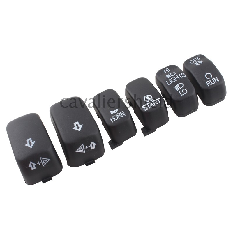 6pcs Black Hand Control Switch Housing Button Cover Caps For Harley Dyna Softail