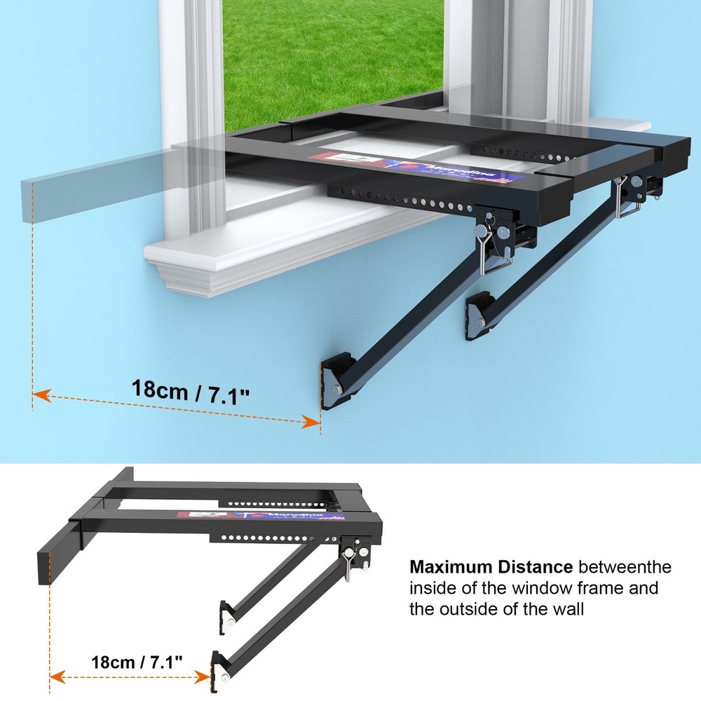 Adjustable Window AC Bracket, Quick Installation in 3minutes Without Drilling