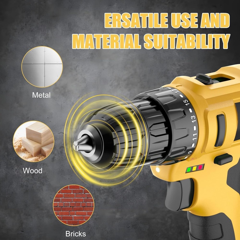 Compact 20V Electric Drill with 2 Speeds & Keyless Chuck - Ultimate Power Tool
