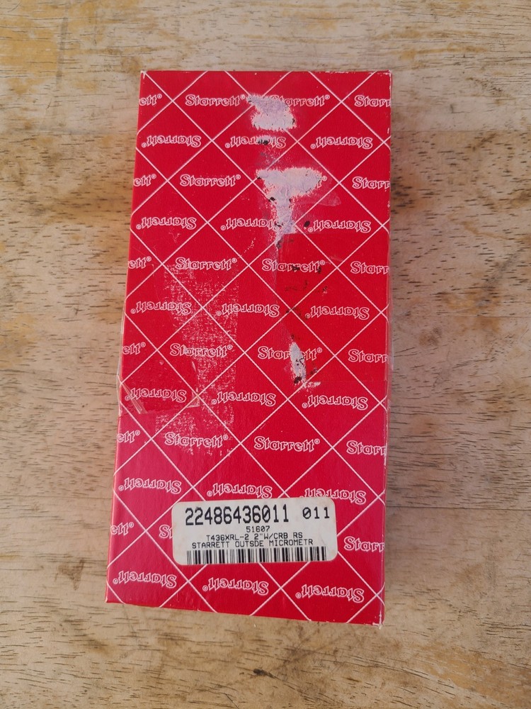 Starrett Micrometer T436XRL-2 T436 New Condition Box has Defects