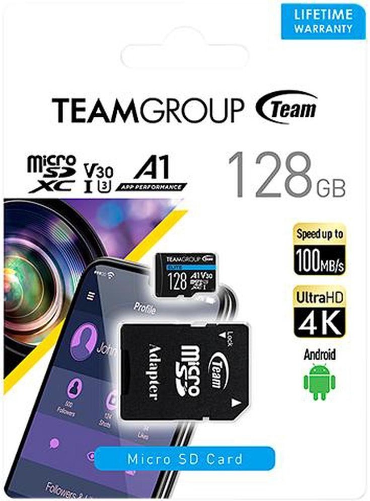 TeamGroup Elite 128GB Micro SDXC Card, Compatible With Latest Mobile Devices