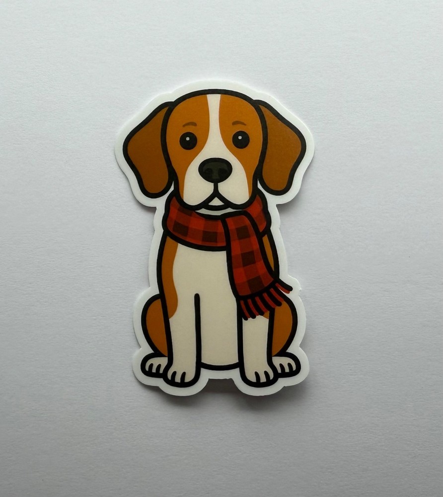 Beagle in Scarf Sticker