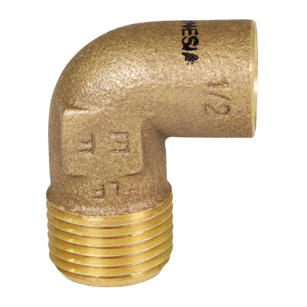 90 Degree Cast Brass Elbow with Sweat Socket Male Threaded Connection CxM