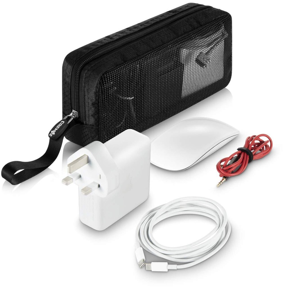 Travel Cable Organizer Case Bag Portable Computer Accessories Zipper Mesh Pouch