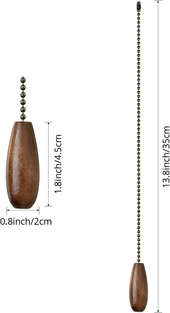 4 Pieces Ceiling Fan Chain Pulls Extender Wooden Pull Chain Extension Ornaments