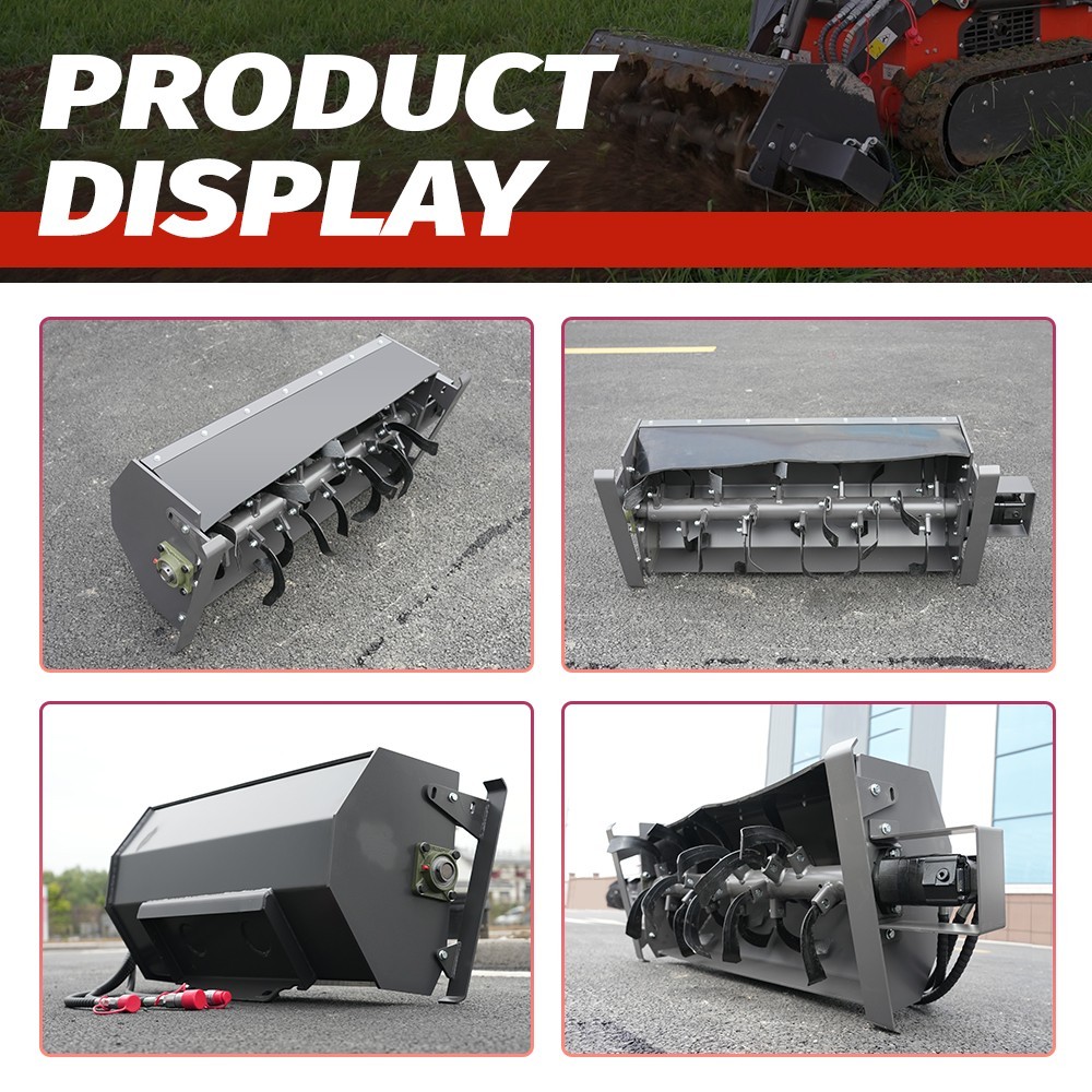 HY480C+Rotary Plow FREE SHIP/Unloading Mini Skid Steer Loader 23HP EPA Engine