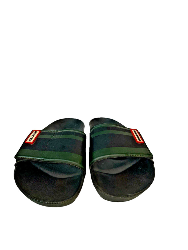 Hunter Garden Stripe Adjustable Slides Black Sz 8