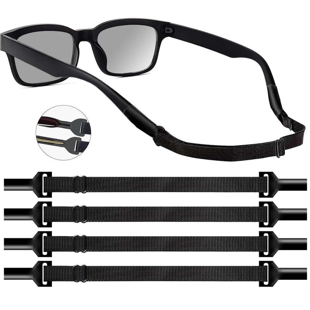 Adjustable Glasses Strap Eyeglasses Strap 4 Pack Sunglasses Strap No Tail Eye...
