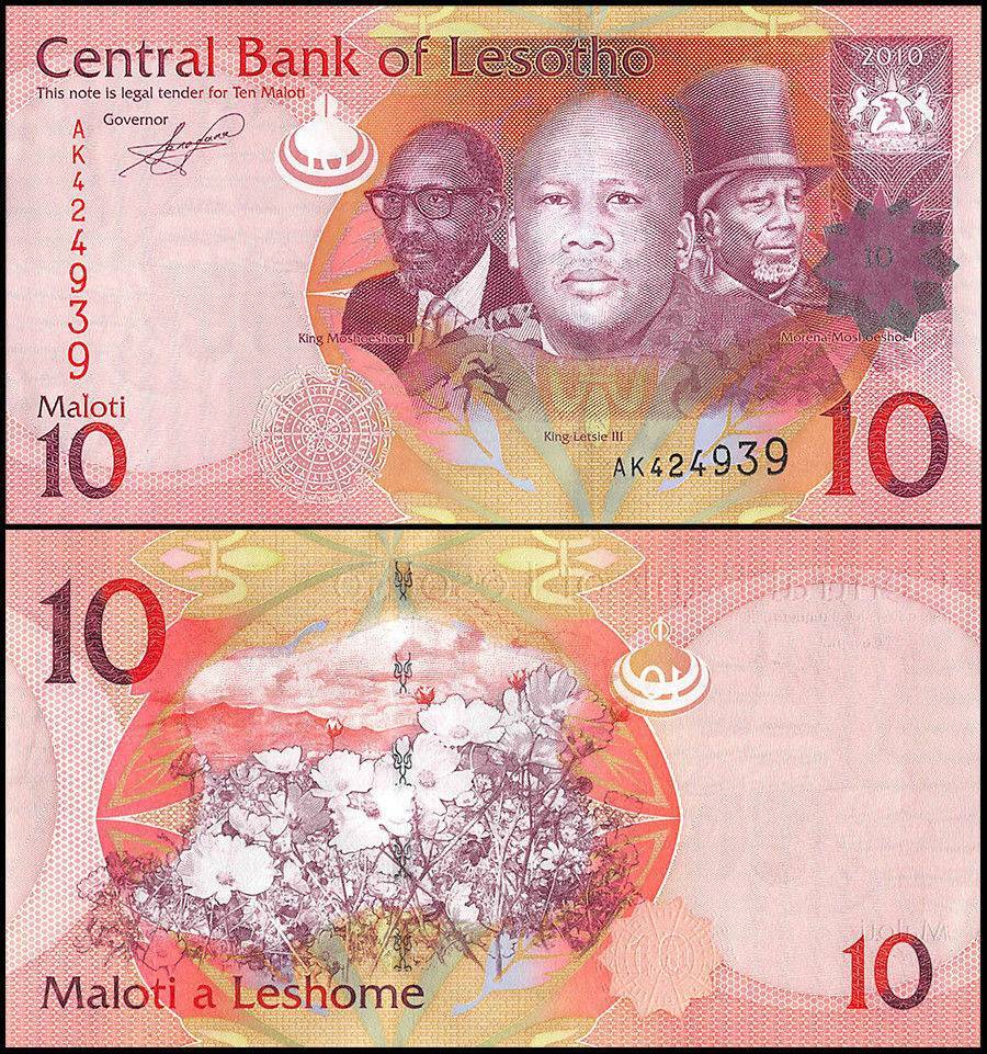 Lesotho 10 Maloti, 2010, P-21a, UNC