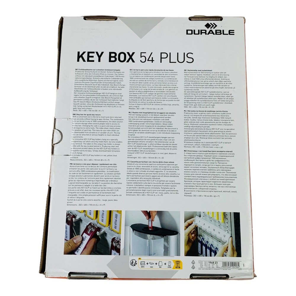 Durable Locking Key Box Plus for 54 Key Tags Drop Box Combination Lock *Read*