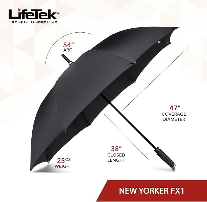 New Yorker FX1 - Windproof Golf Umbrella, Large 54 Inch Automatic Open, Sturd...