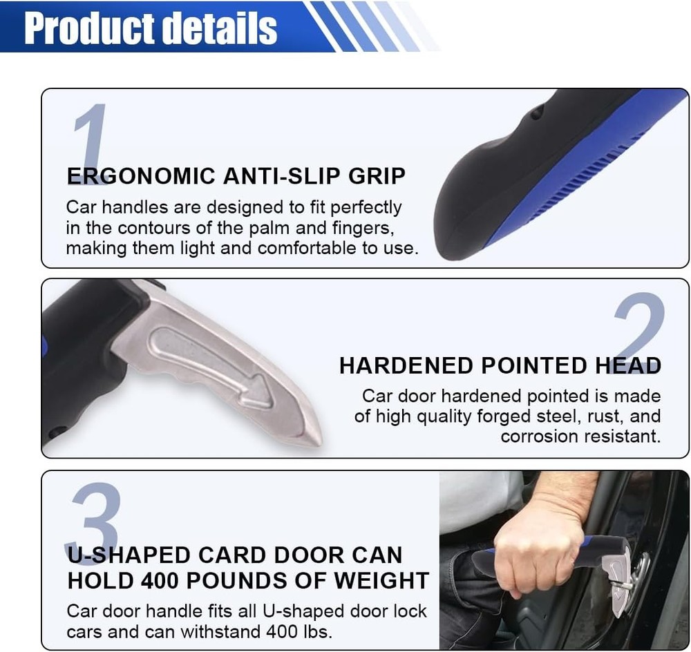 Car Handle Assist, Multifunction Auto Door Assist, Elderly & H Size: Blue 1 PC