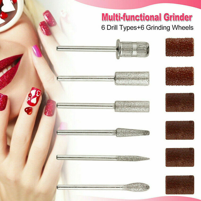 Electric Nail Drill File Acrylic Manicure Pedicure Portable Machine Salon Bits