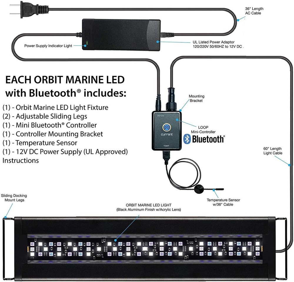 (24"-36") Orbit Marine LED Light w/Mini Bluetooth LOOP App Control (4201) - Curr