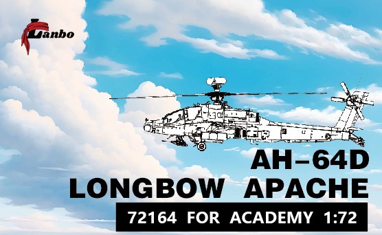 Lanbo Model 72164 1/72 AH-64D LONGBOW APACHE 3D Printed Cockpit FOR ACADEMY