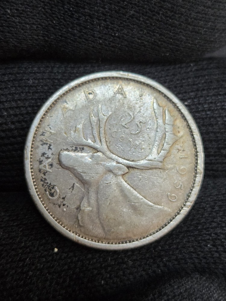 1959 Canada 25 Cents 0.800 Silver