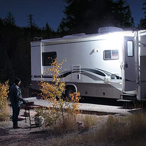 RV Trailer Camper 5th Wheel Round Surface Mount Scare Light, LED Silver