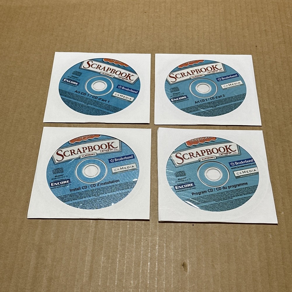 Broderbund Creating Keepsakes Scrapbooking Designer PC Software CD 4 Disks