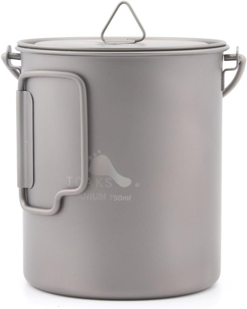 Titanium 750Ml Pot with Bail Handle for Ultralight Camping, Backpacking Cookware