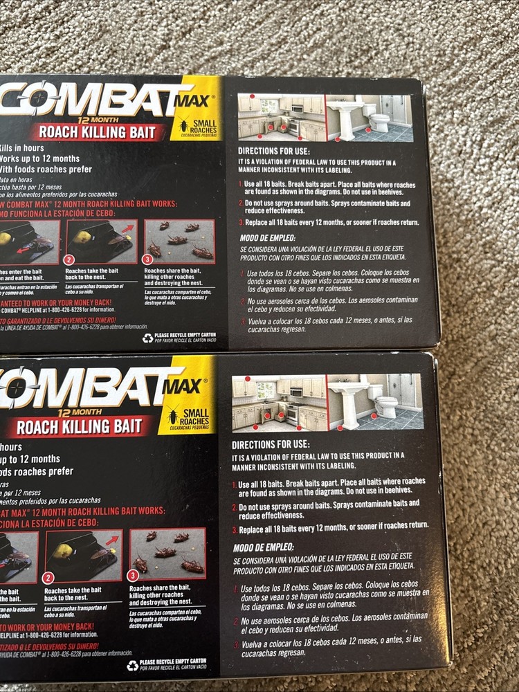 2 Pack (36 total Bait Stations) COMBAT Max 12 Month Small Roach Killing Baits