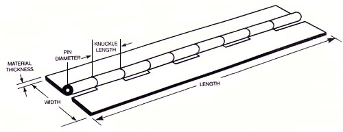 Heavy Duty Aluminum Continuous Hinge – Multiple Lengths, Widths & Thicknesses