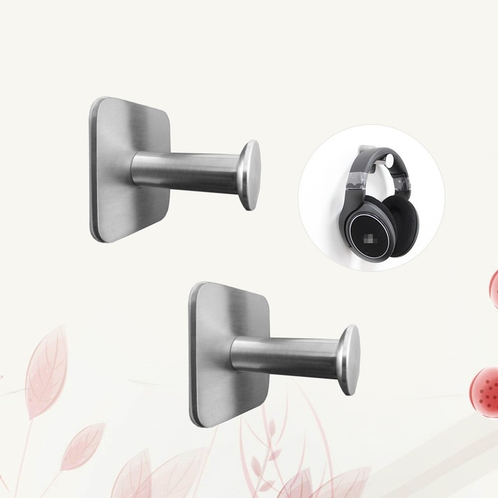 2 Pcs Sticky Hanging Hooks Extensible Headphone Stand Headset Hanger