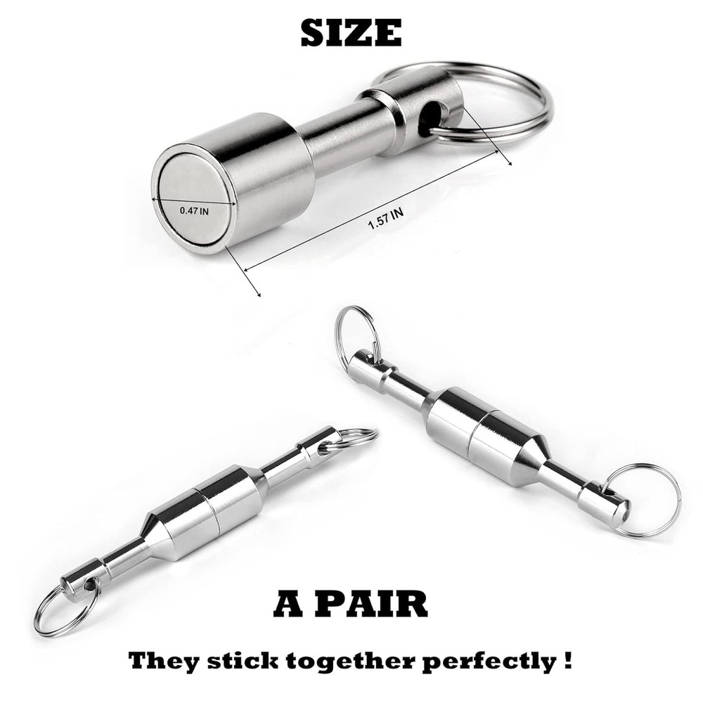 Compact 2-Pack Keychain Magnets for Brass, Gold & Silver Testing - Strong Hold