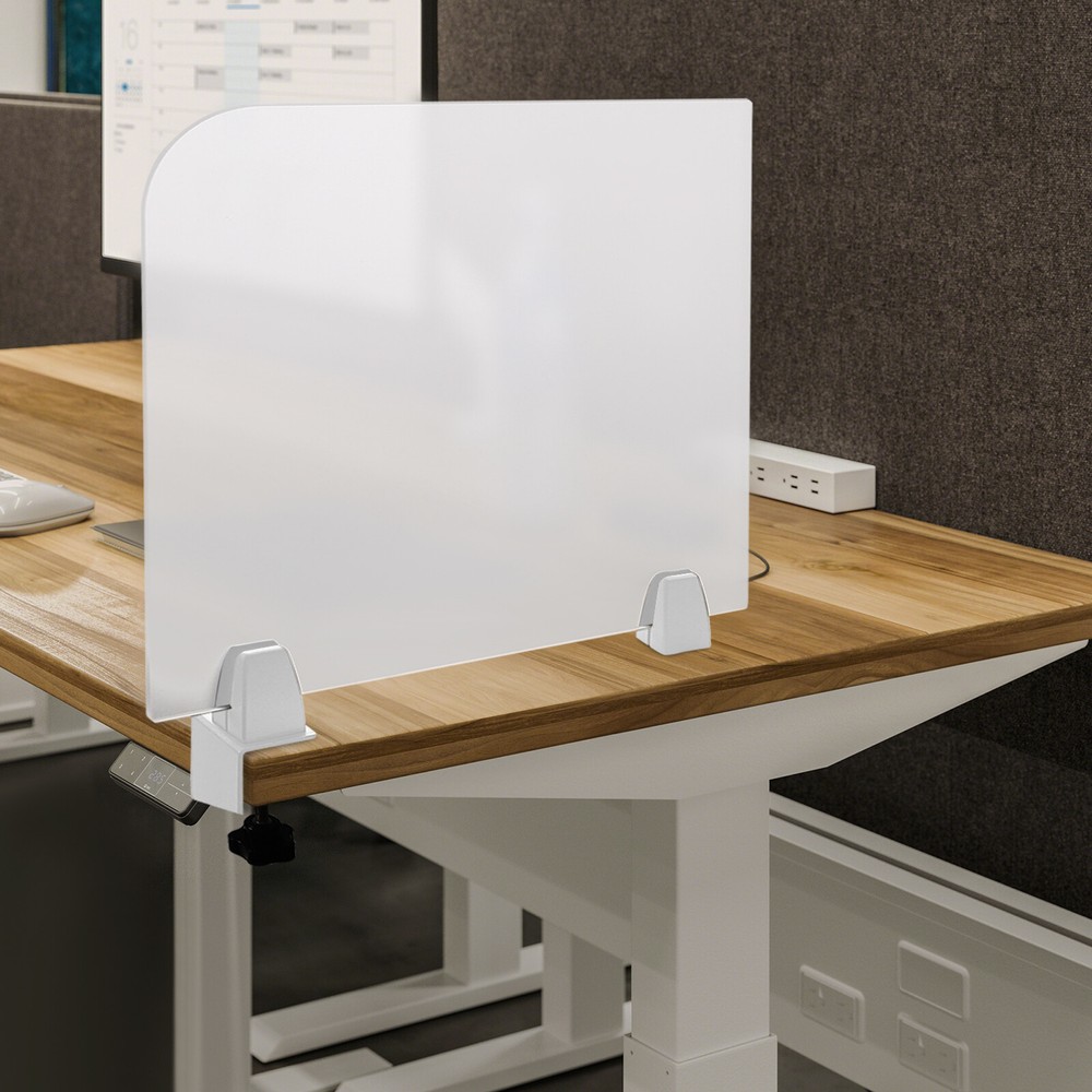 Rectangle Clamp-on Office Partition, Indoor Desk Divider, Desktop Privacy Panel