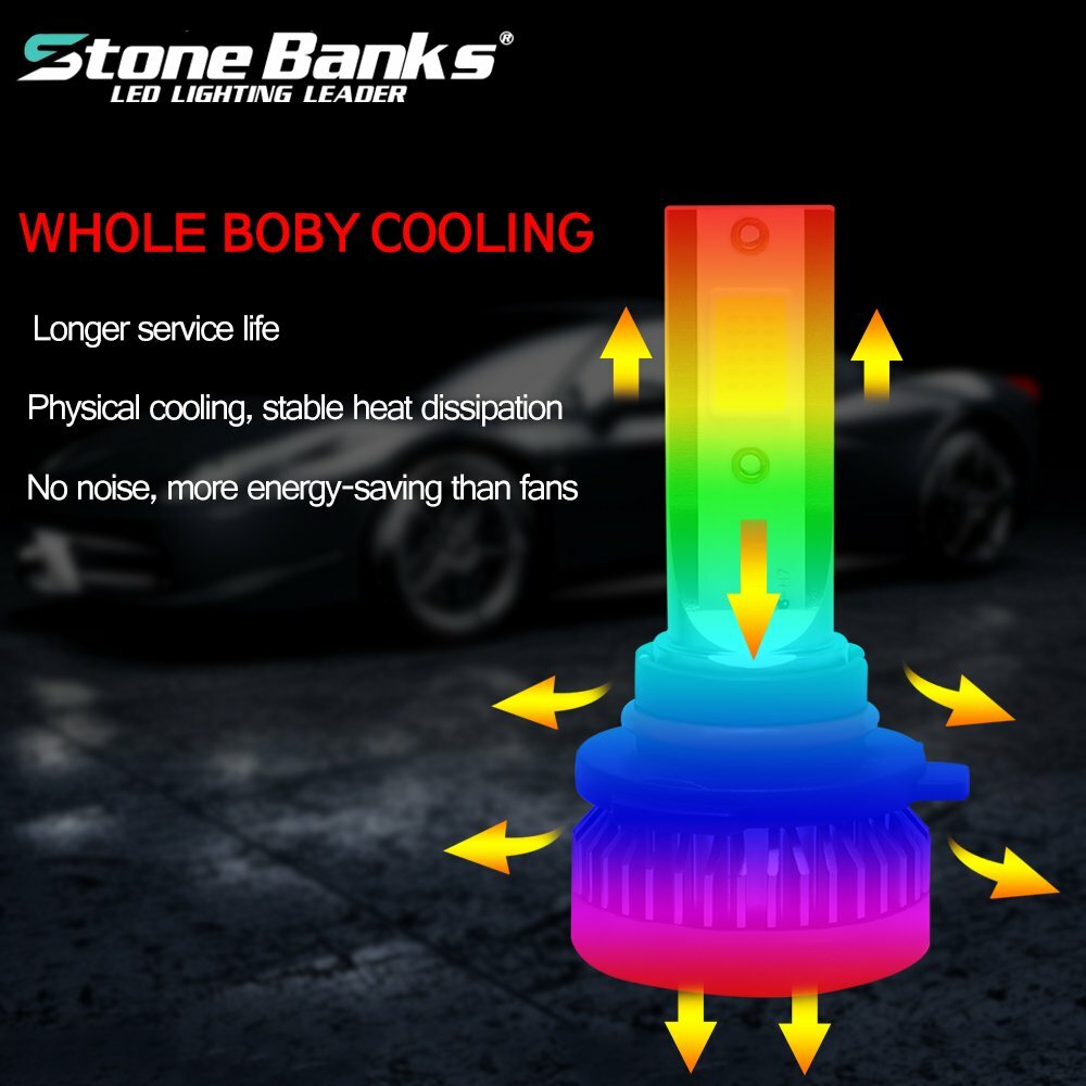 2x 9005 HB3 LED Headlight High/Low Beam Conversion Bulbs Kit 3000K Xenon Yellow