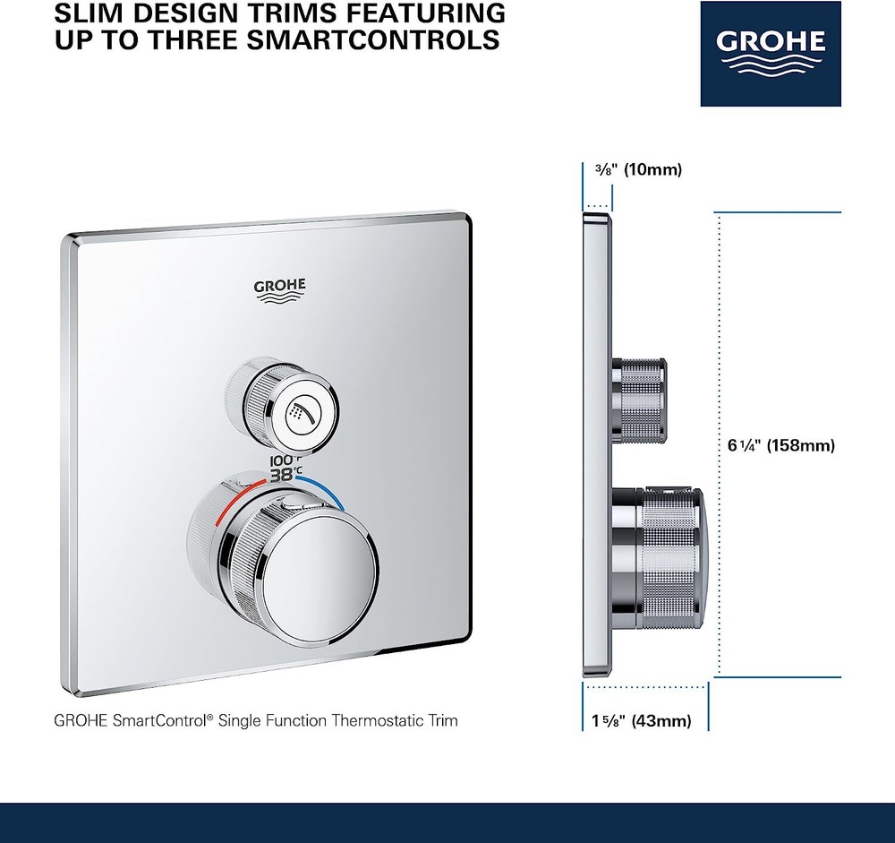Grohe 29140000 Grohtherm Smart Single Function Thermostatic Trim Control Module