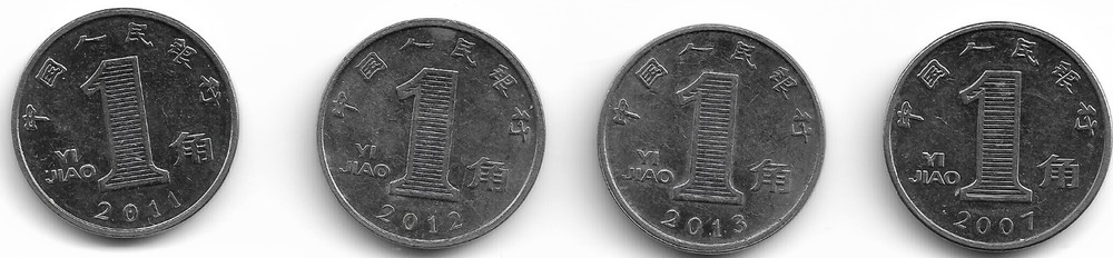 China 1 Jiao - 4 Coin Lot