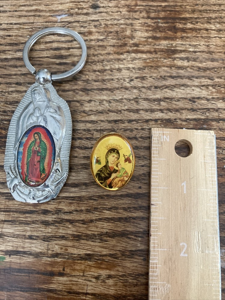 Mother Mary Pin Back & Keychain