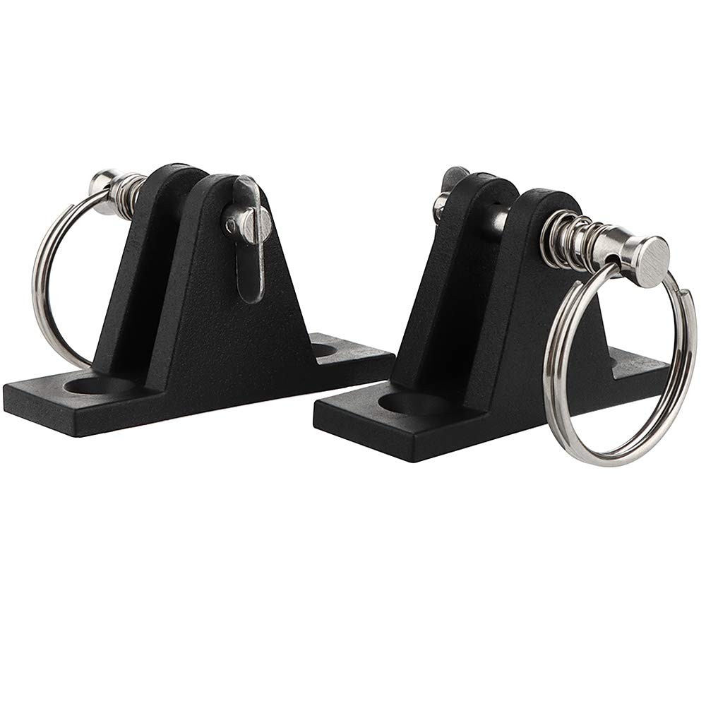 4 Pack Marine Grade Nylon Bimini Top 90°Plastic Deck Hinge with Pin & Ring