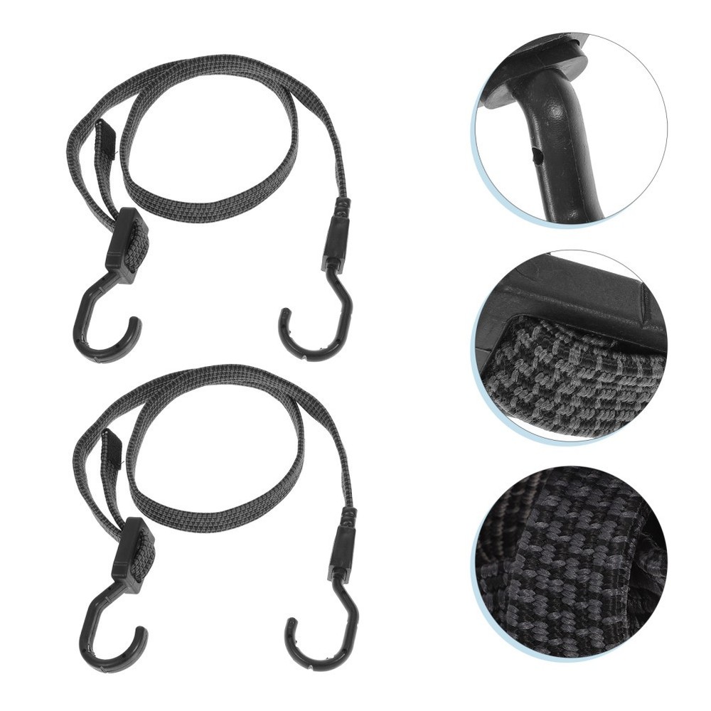 3 Pcs Adjustable Bungee Cords Heavy Duty Rubber Straps With Hooks