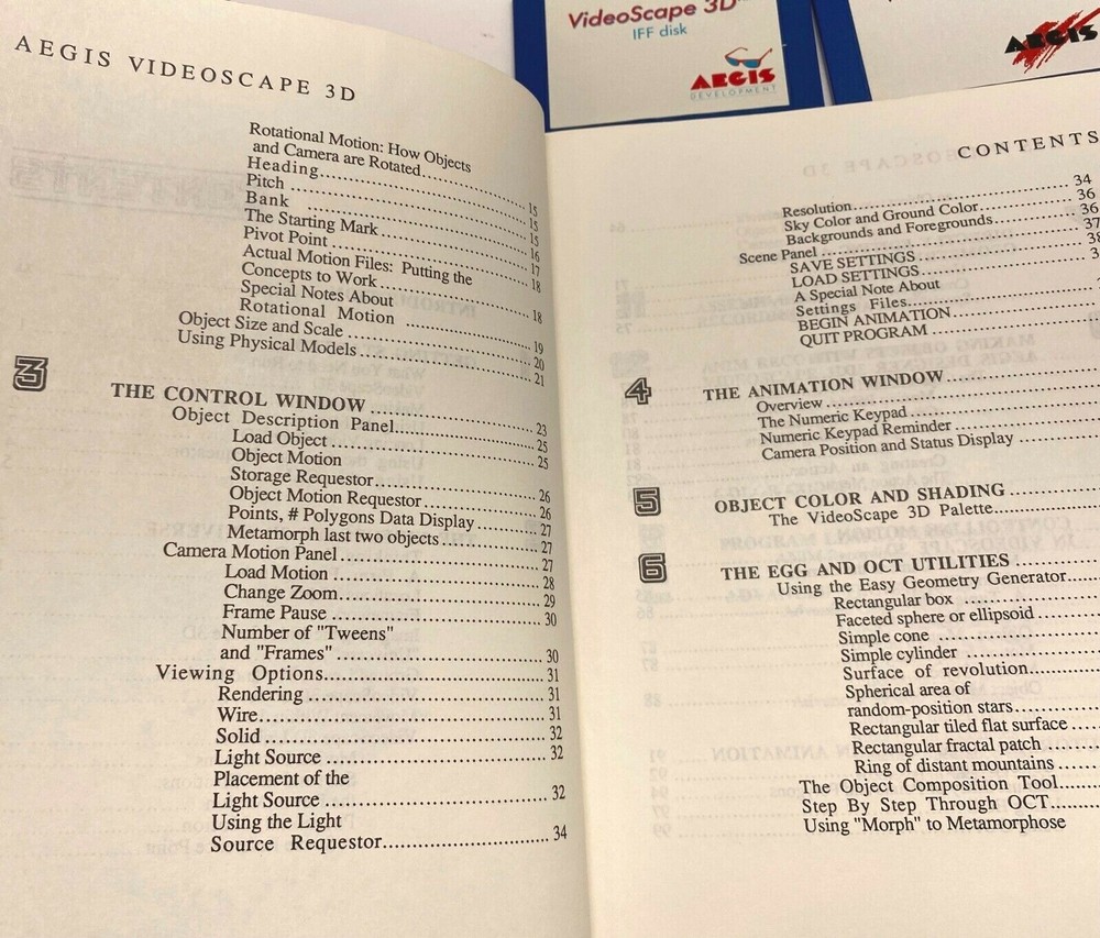 VideoScape 3D Software Aegis Development for Commodore Amiga 1987 User Guide