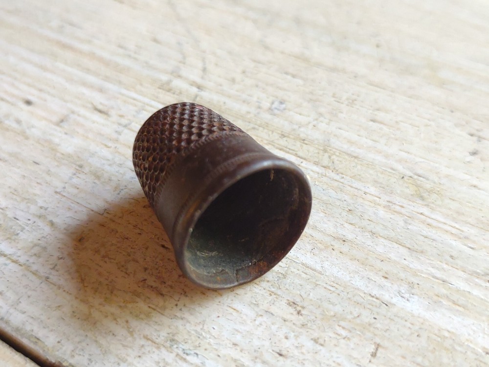 Antique EARLY Handcrafted METAL Sewing THIMBLE