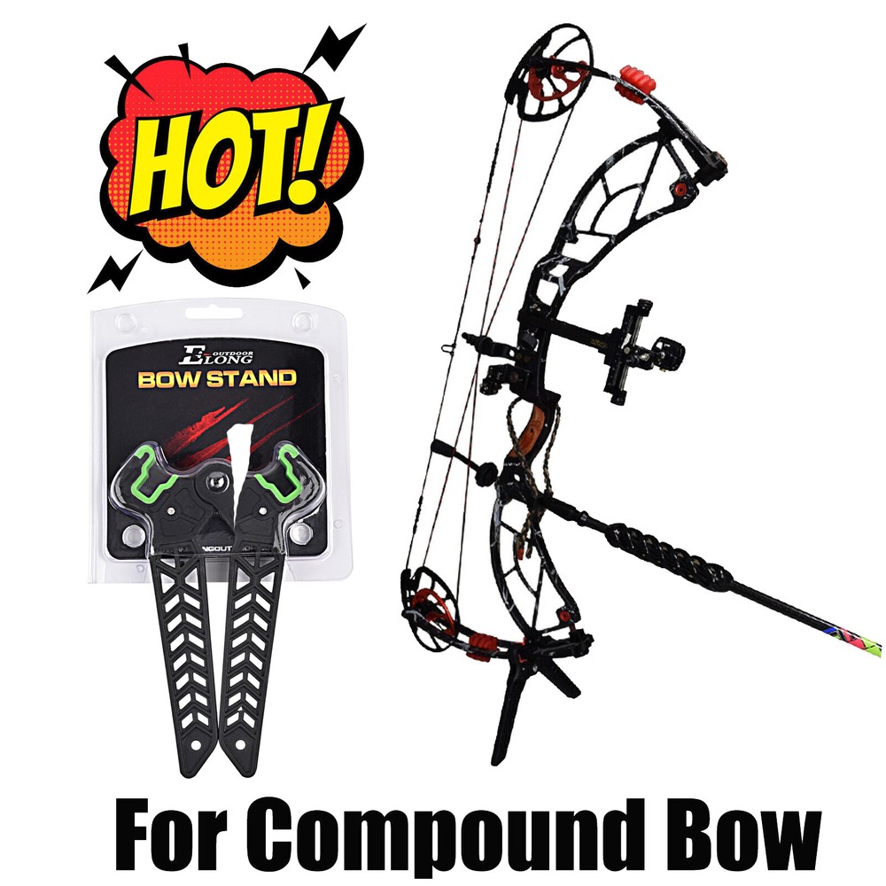 Compound Bow Stand Holder Bracket Kick Rack Archery Support Shoot Target Hunting