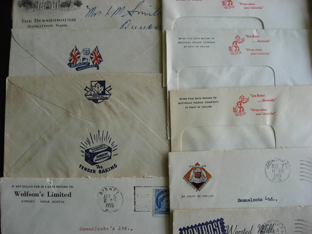 Canada 27 advertising covers, duplicates, mixed condition, check them out!
