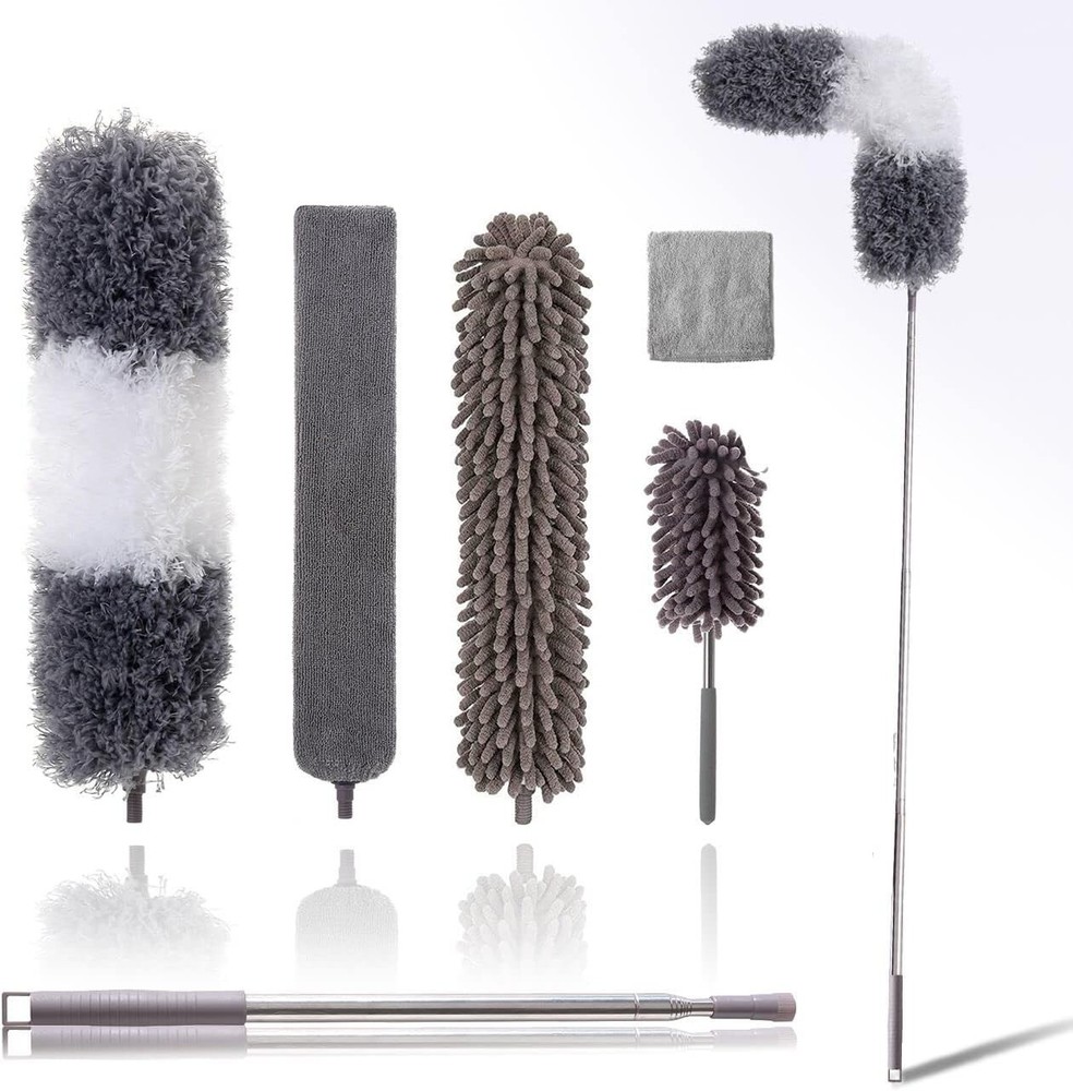 6-Piece Extendable Microfiber Duster Set for Effortless High Ceiling Clean