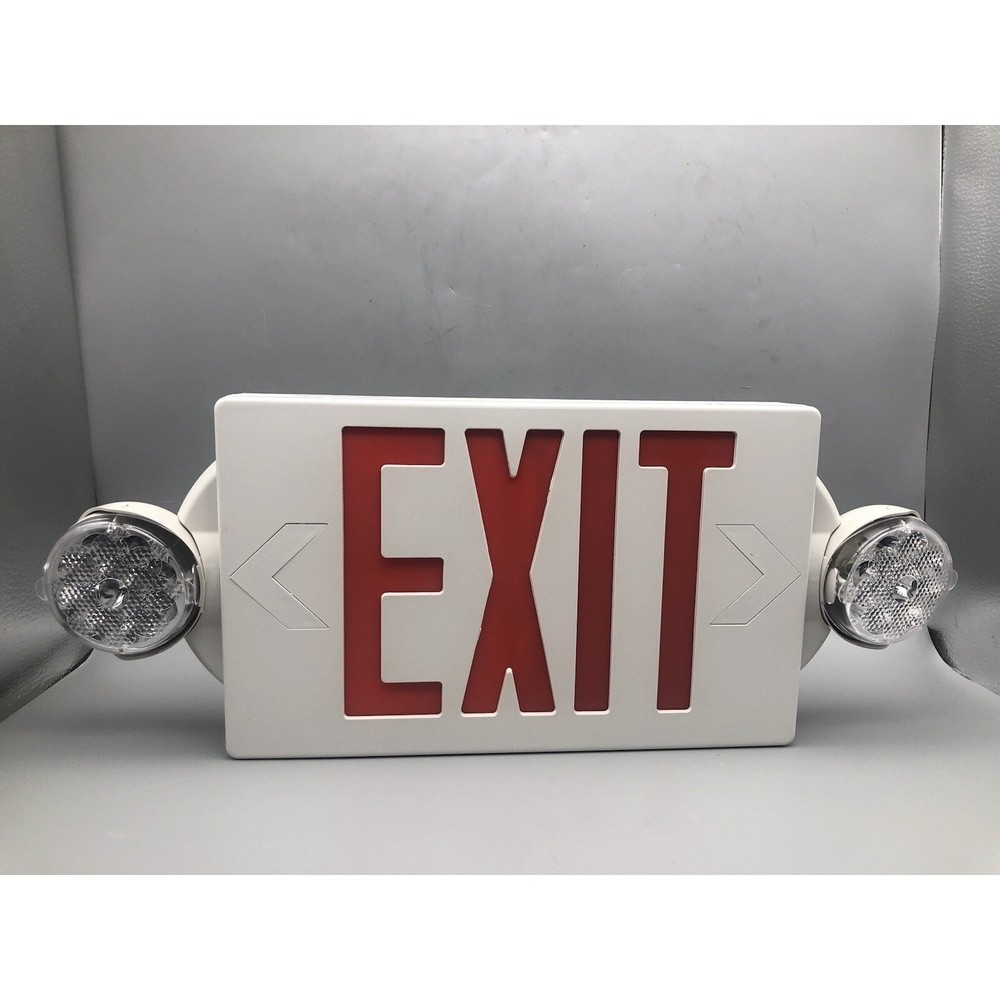LED Exit Sign Emergency Light Compact Combo single face w/Battery Backup *READ