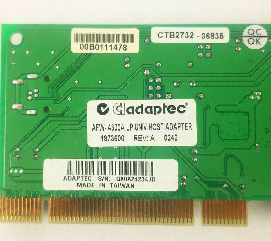 Adaptec FireConnect 3-Port Firewire PCI Universal Host Adapter AFW-4300A LP