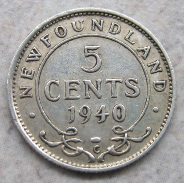 1940-C Newfoundland 5 Cents Silver