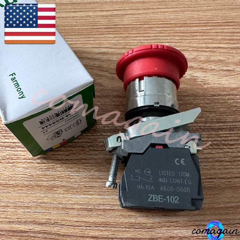 For Schneider XB4BS8444 XB4 BS8444 Emergency Stop Button Switch Fas Shipping