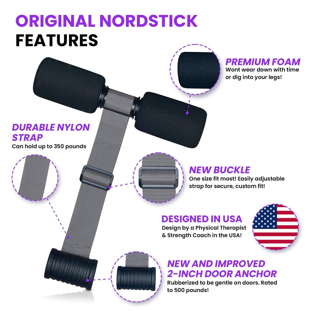 NordStick Nordic Hamstring Curl Strap The Original Hamstring Curl Exercise fo...