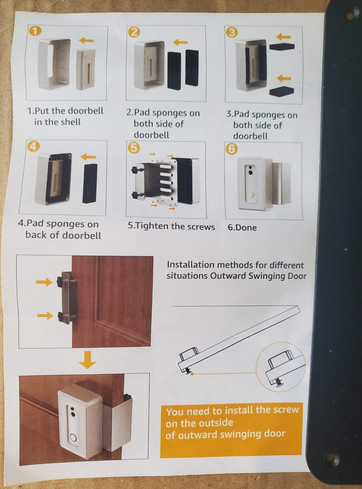 Bracket For Doorbell - Metal Base (Black)