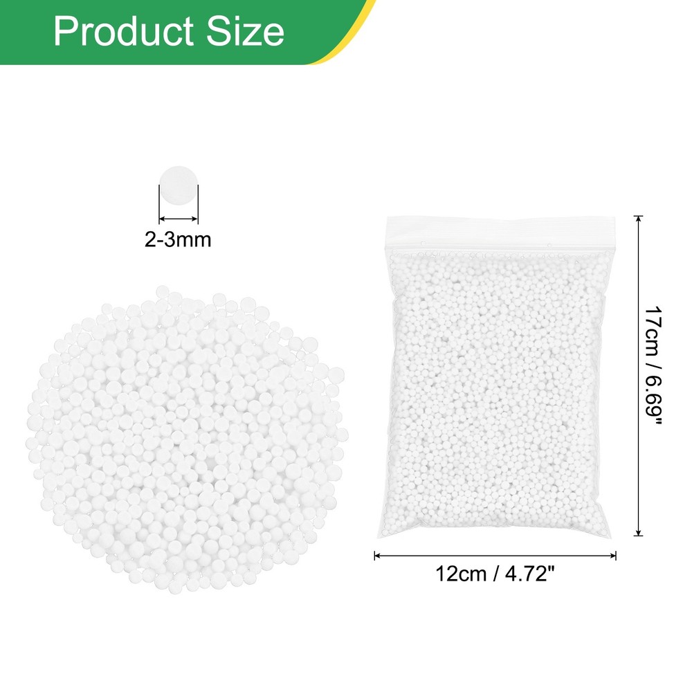 Foam Beads 2-3mm Mini Small Balls Polystyrene Beads White