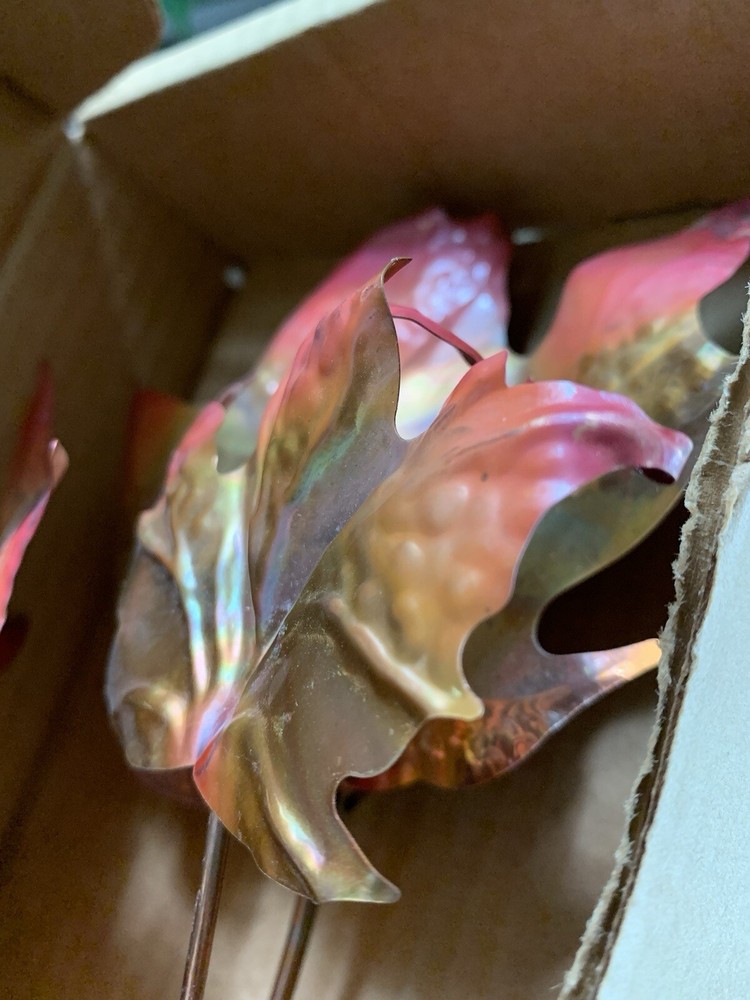 Vintage Home Interiors Copper Leaf Wall Decor, 6-9”, 2 PCs